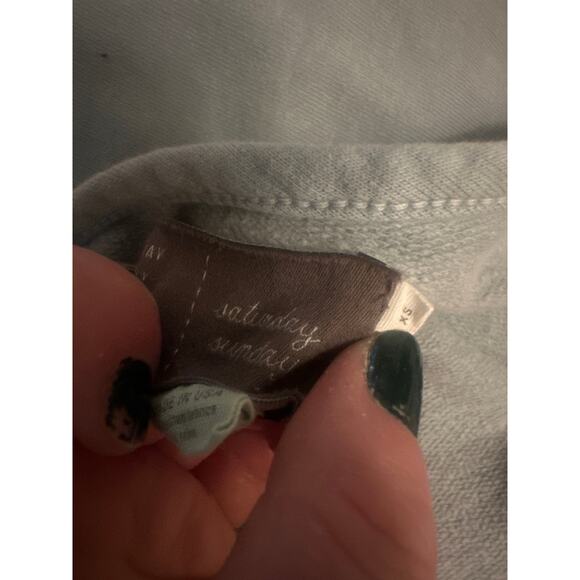 Women XS Anthropologie Saturday Sunday Odette Blue Ruffle Slv Shift Knit Dress - Picture 6 of 6